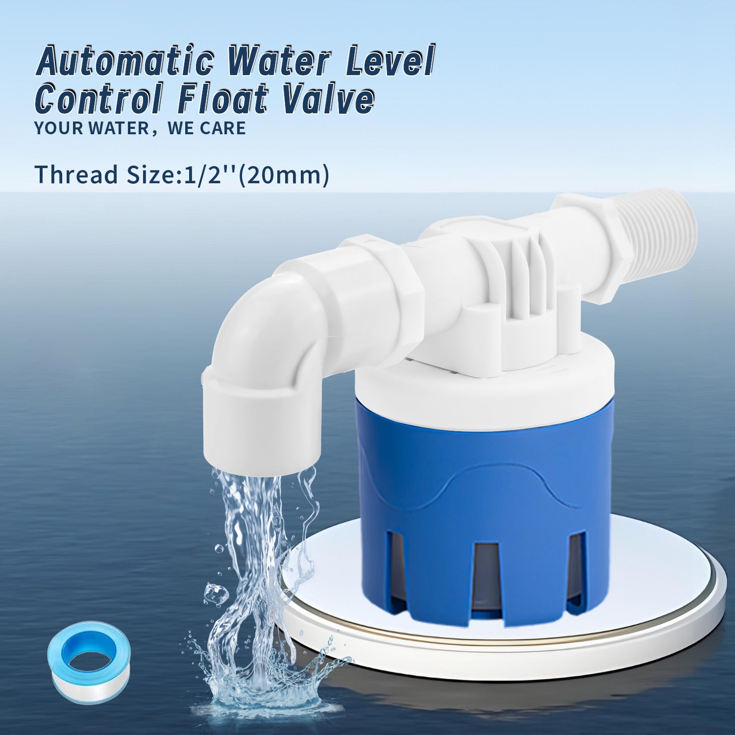 MEUPMEOP 3/4" Side Inlet Horizontal Automatic Water Level Control Float Valve for Water Tank(LCY3-3/4-S1)