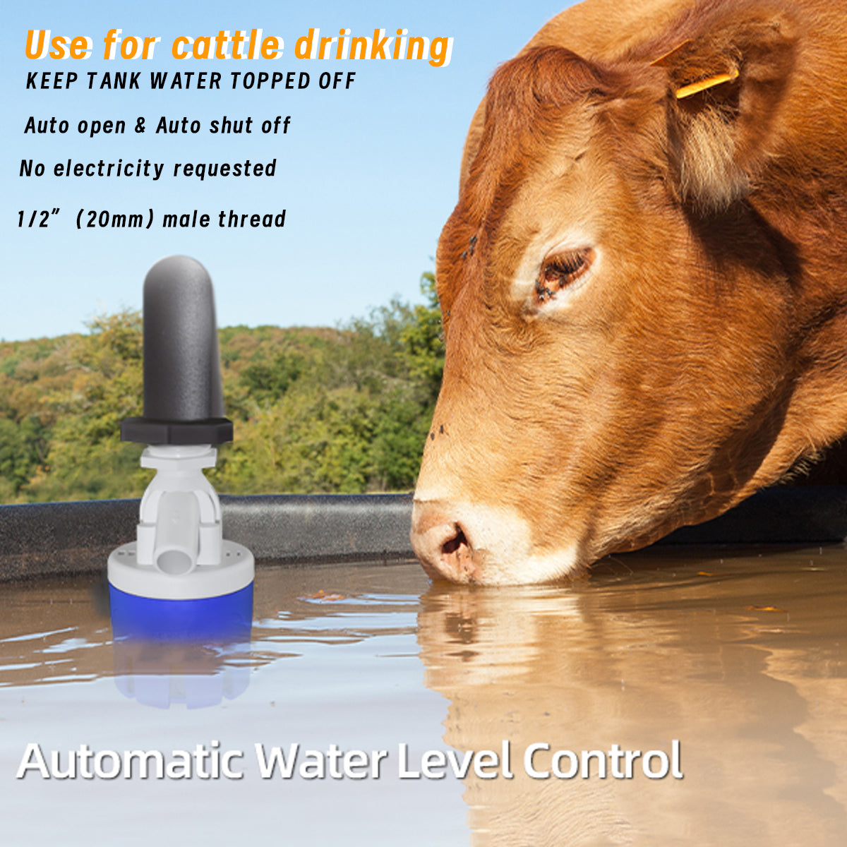 1/2" Float Valve for Automatic Water Level Management, Requiring No Electricity. This Water Float Valve Automatically Fills And Shuts Off, Suitable for Tanks, Pools, And Towers