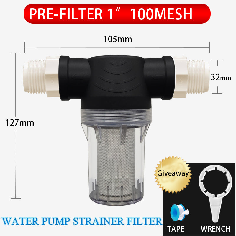 MEUPMEOP Sediment Filter in-Line Strainer with 316 Stainless Steel Mesh Screen for Pressure Washer,Water Pump,Garden Hose,RV,Outdoor Gardening (1" Female Thread 40 Mesh)