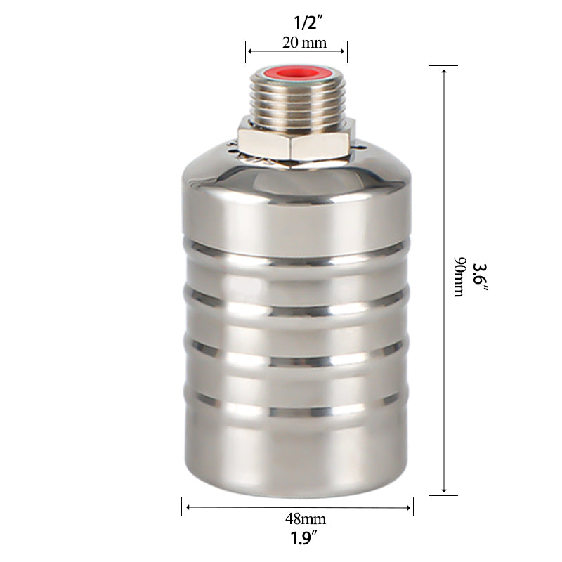 MEUPMEOP 1/2" Stainless Steel Float Valve Automatic Water Level Control Valve for Water Tank