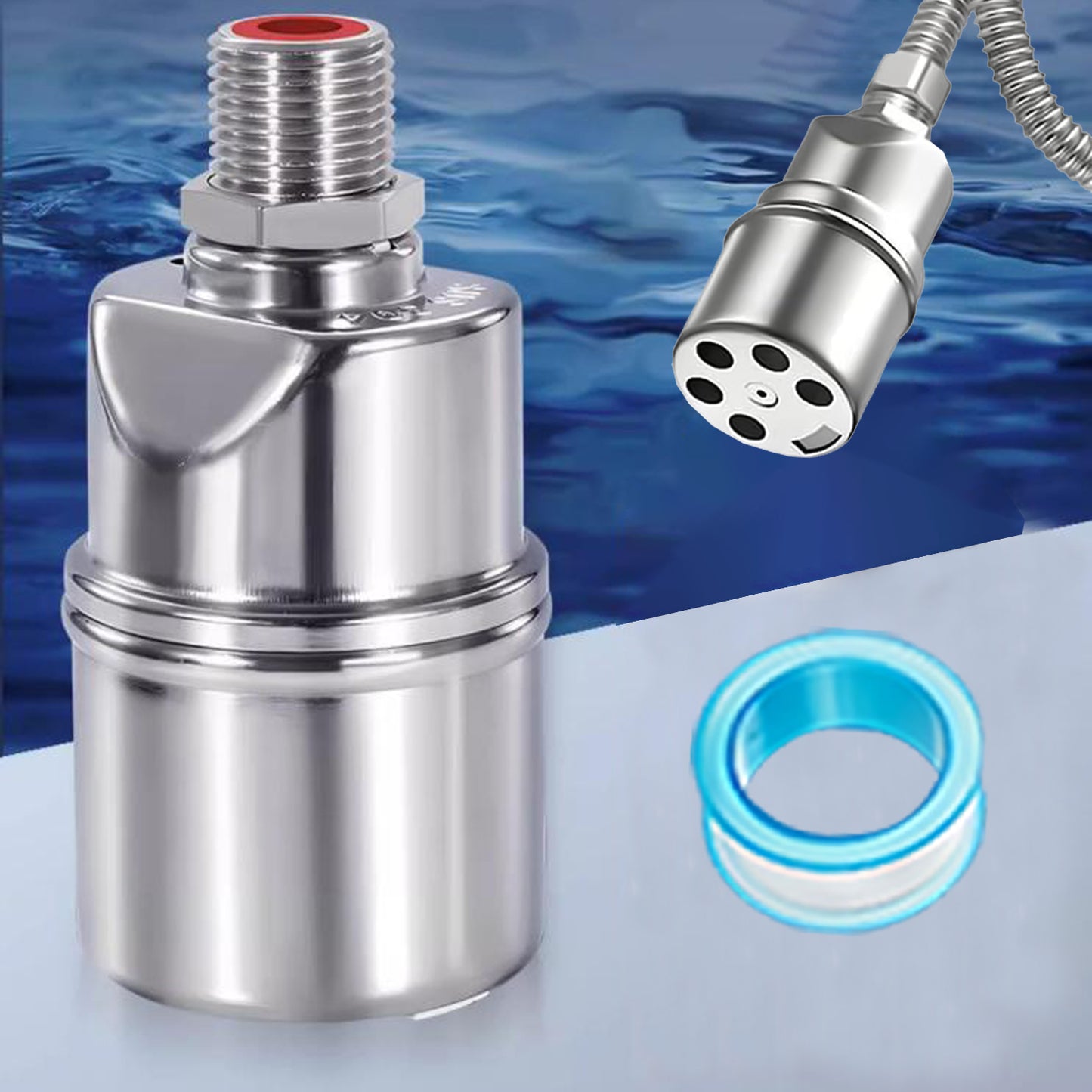 MEUPMEOP 1/2" 3/4" Water Float Valve Automatic Water Level Control Valve  Stainless Steel Float Valve for Water Tank,Water Pond