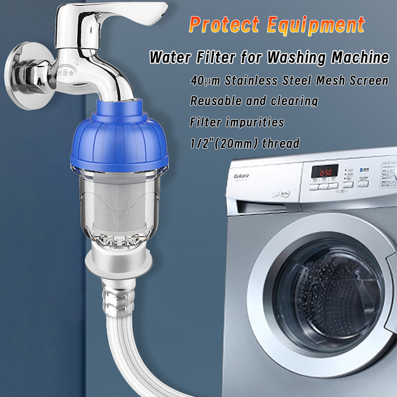 1/2" Reusable Sediment Water Filter, 304 Stainless Steel Mesh Screen 40μm Filter, Water Filter for Washing Machine