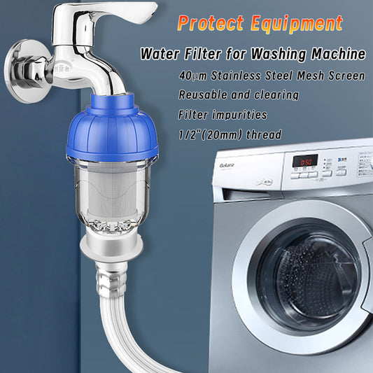 1/2" Reusable Sediment Water Filter, 304 Stainless Steel Mesh Screen 40μm Filter, Water Filter for Washing Machine