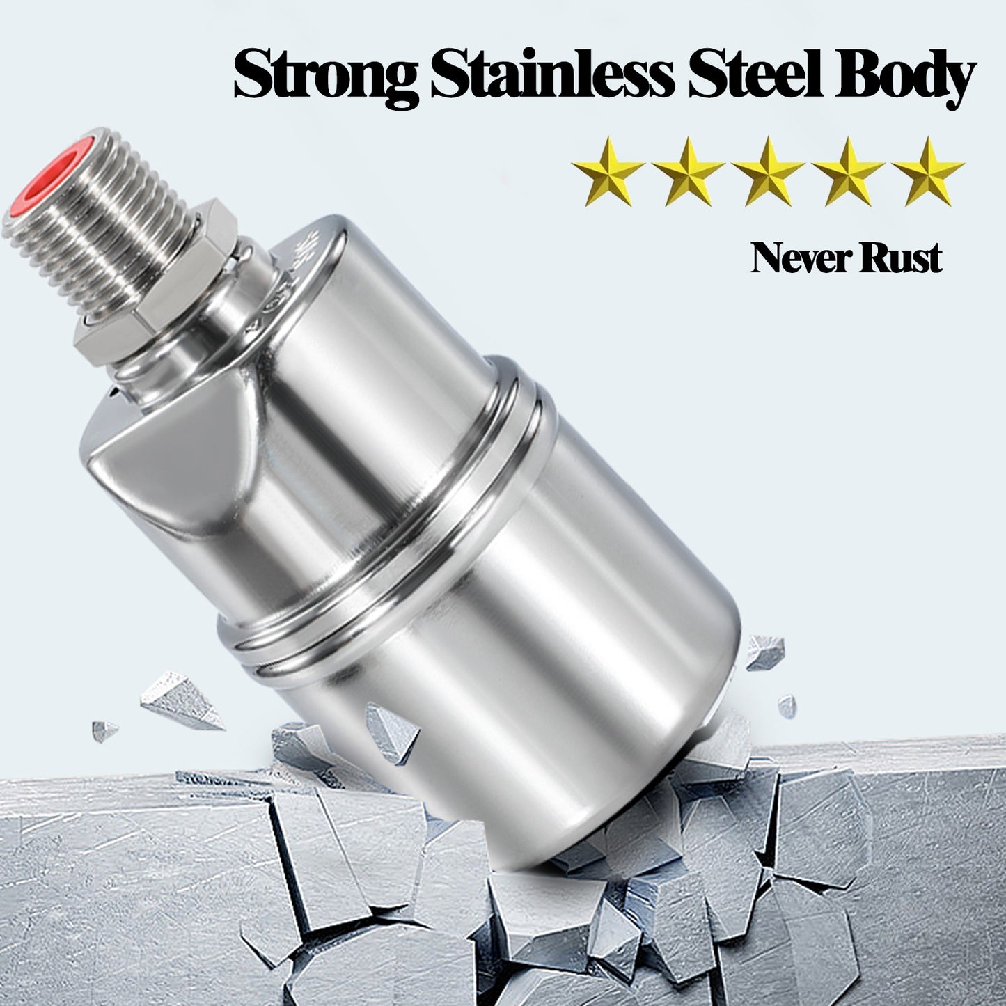 MEUPMEOP 1/2" 3/4" Water Float Valve Automatic Water Level Control Valve  Stainless Steel Float Valve for Water Tank,Water Pond