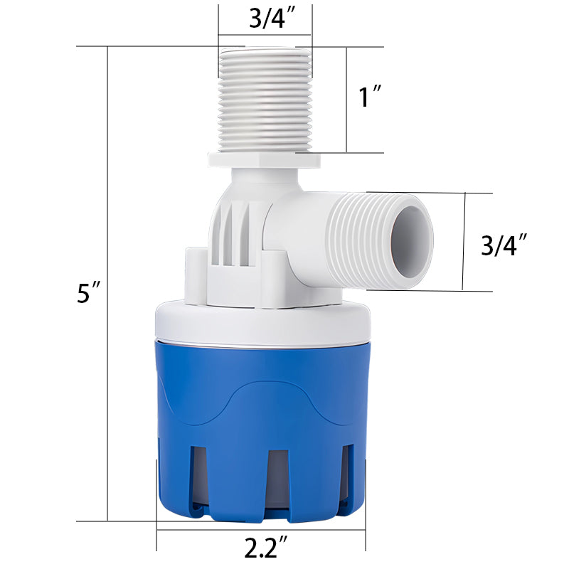 MEUPMEOP 3/4" Top Inlet Vertical Auto Fill Shut Off Automatic Water Level Controller Float Valve for Water Tank