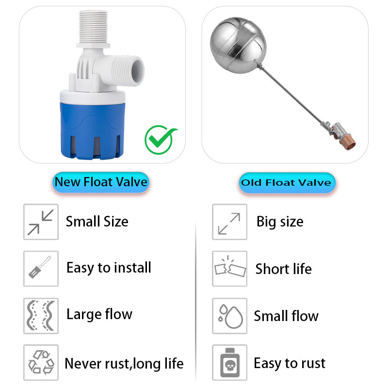 MEUPMEOP 3/4" Top Inlet Vertical Auto Fill Shut Off Automatic Water Level Controller Float Valve for Water Tank