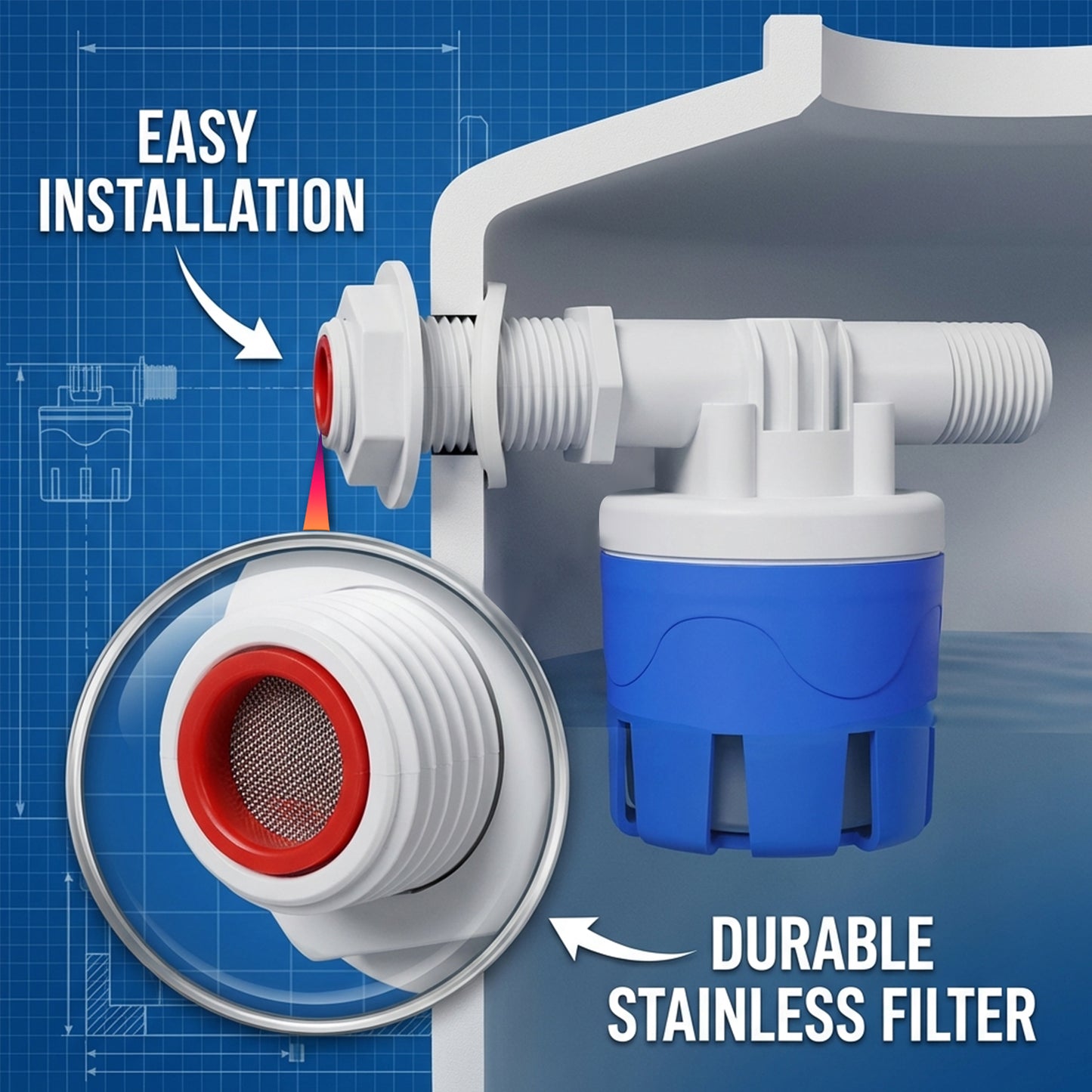 1/2" 3/4" 1" Float Valve Automatic Water Level Control Floating Valve