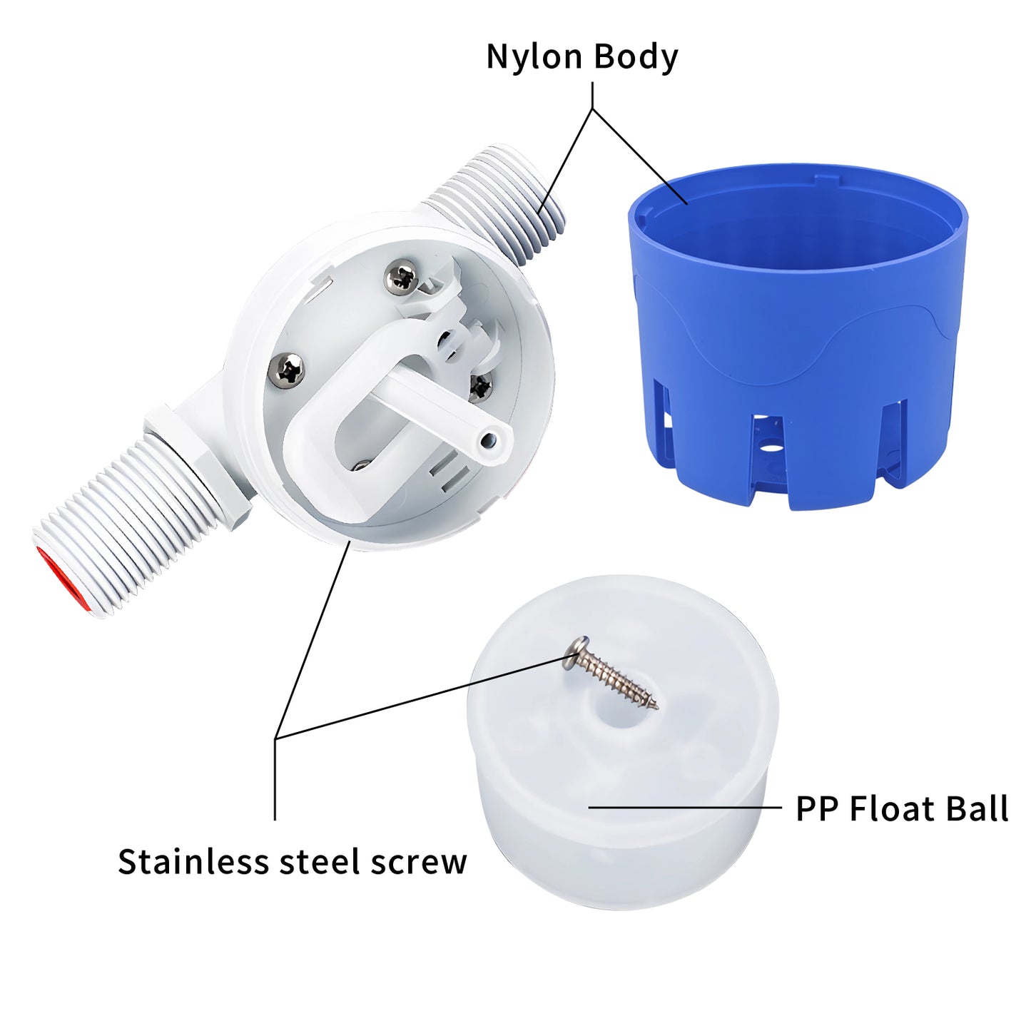 MEUPMEOP Side Inlet 1/2" Horizontal Auto Fill Shut Off Float Valve Water Level Control Water Float Valve 1/2" Mini Float Valve(LCY3-1/2-S1)