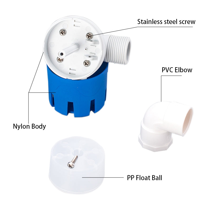 MEUPMEOP 3/4" Top Inlet Vertical Auto Fill Shut Off Automatic Water Level Controller Float Valve for Water Tank